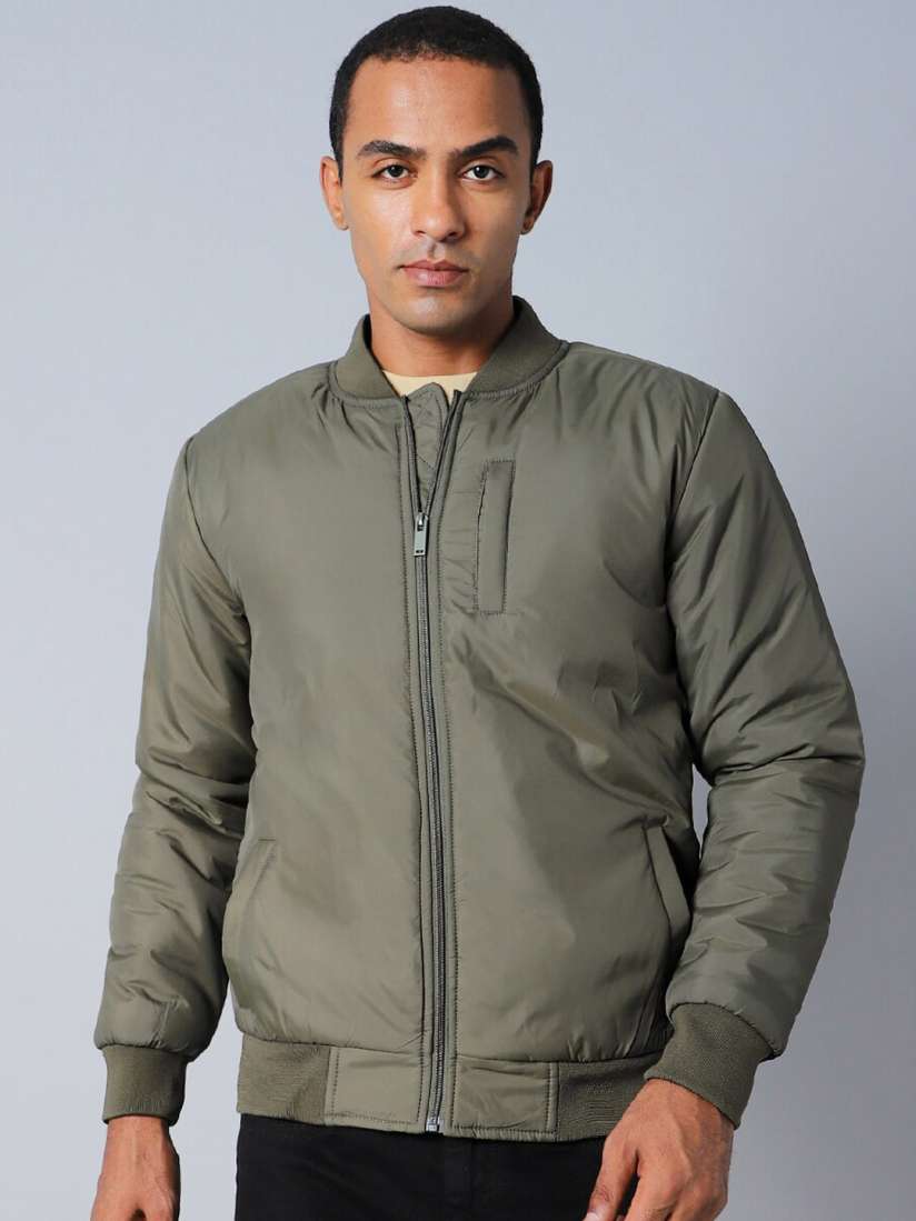 Bomber jacket with zipper on sleeve top
