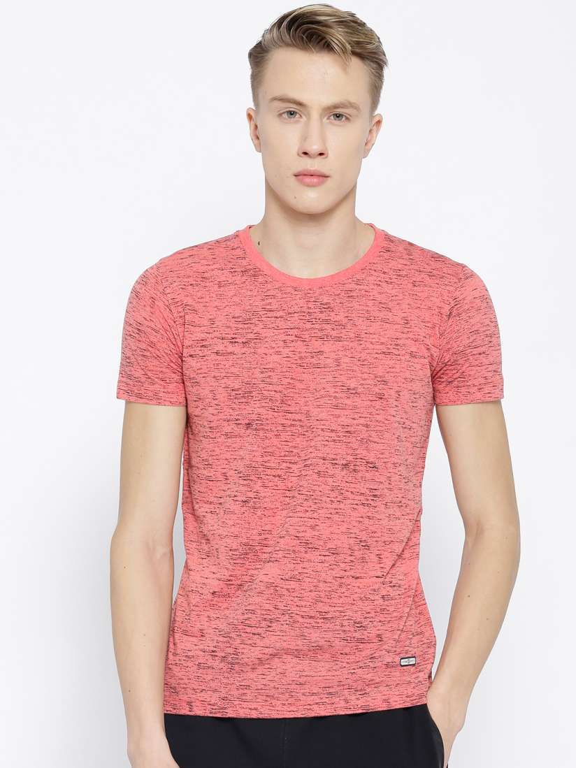 Buy Duke Stardust Men Coral Pink Slub Effect Round Neck T shirt Tshirts for Men 2516895 Myntra