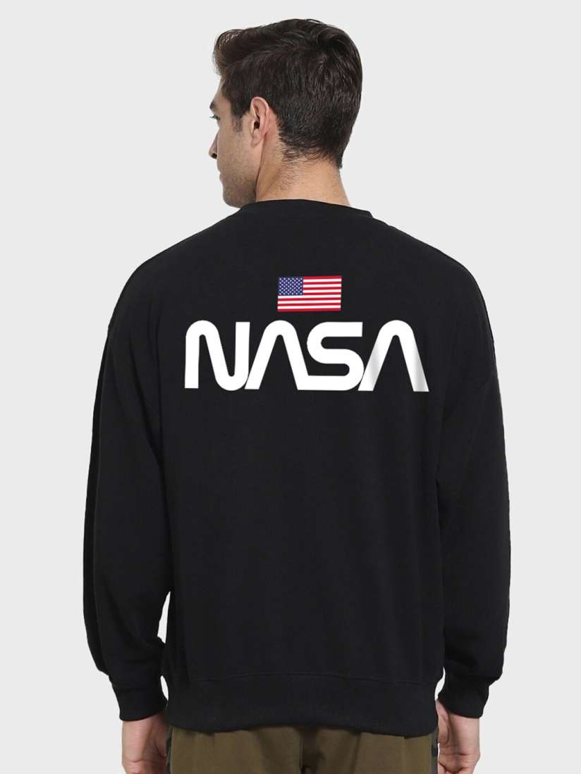 Buy Bewakoof Official Nasa Merchandise Apollo Graphic Printed Oversized Sweatshirt Sweatshirts for Men 25169354 Myntra
