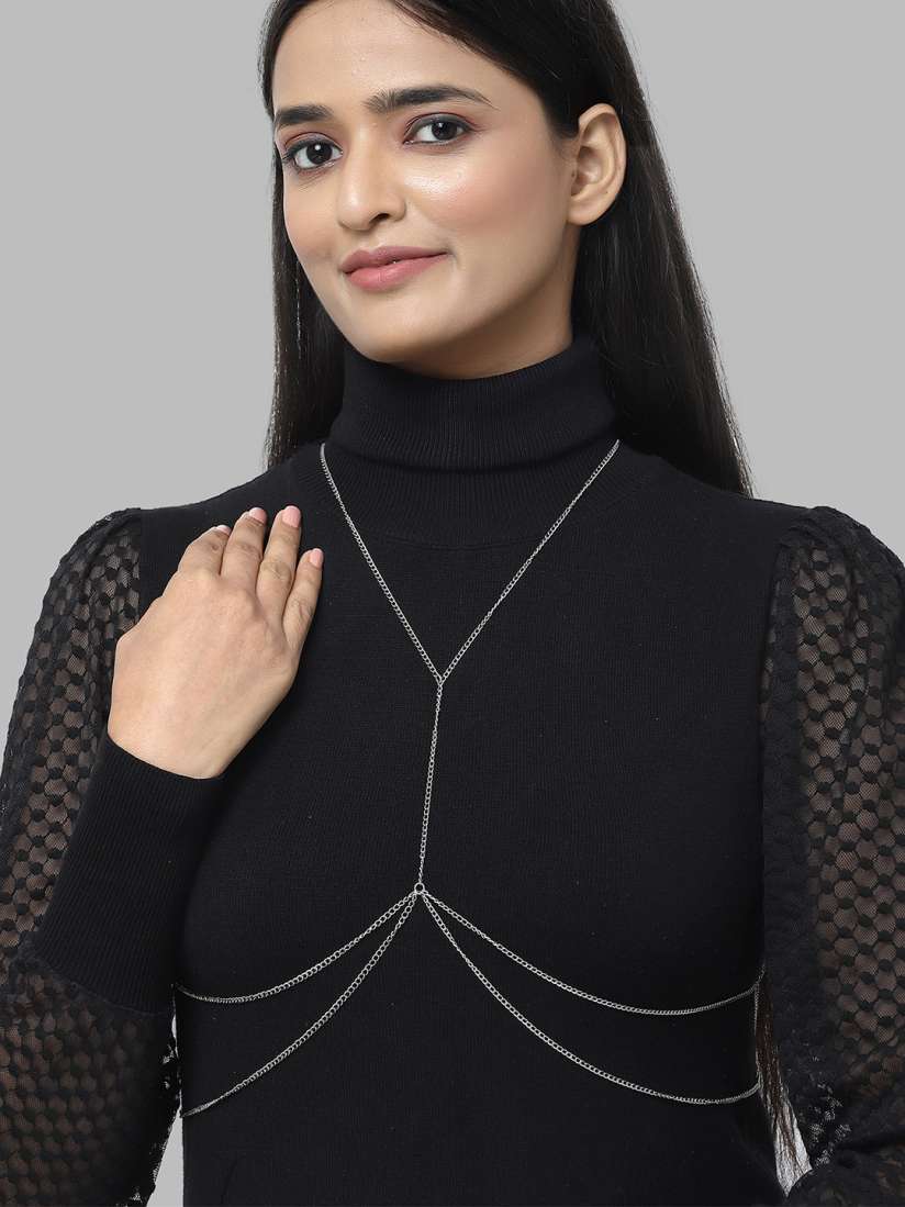 Buy Bohey by KARATCART Silver Plated Body Chain Necklace and Chains for Women 25172534 Myntra
