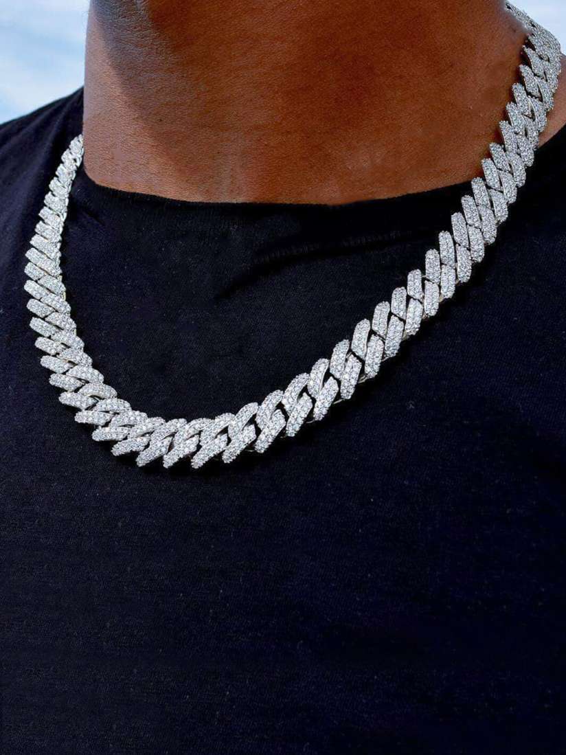 Buy Jewels Galaxy Men Silver Plated Stainless Steel Cuban Chain Necklace and Chains for Men 25176006 Myntra