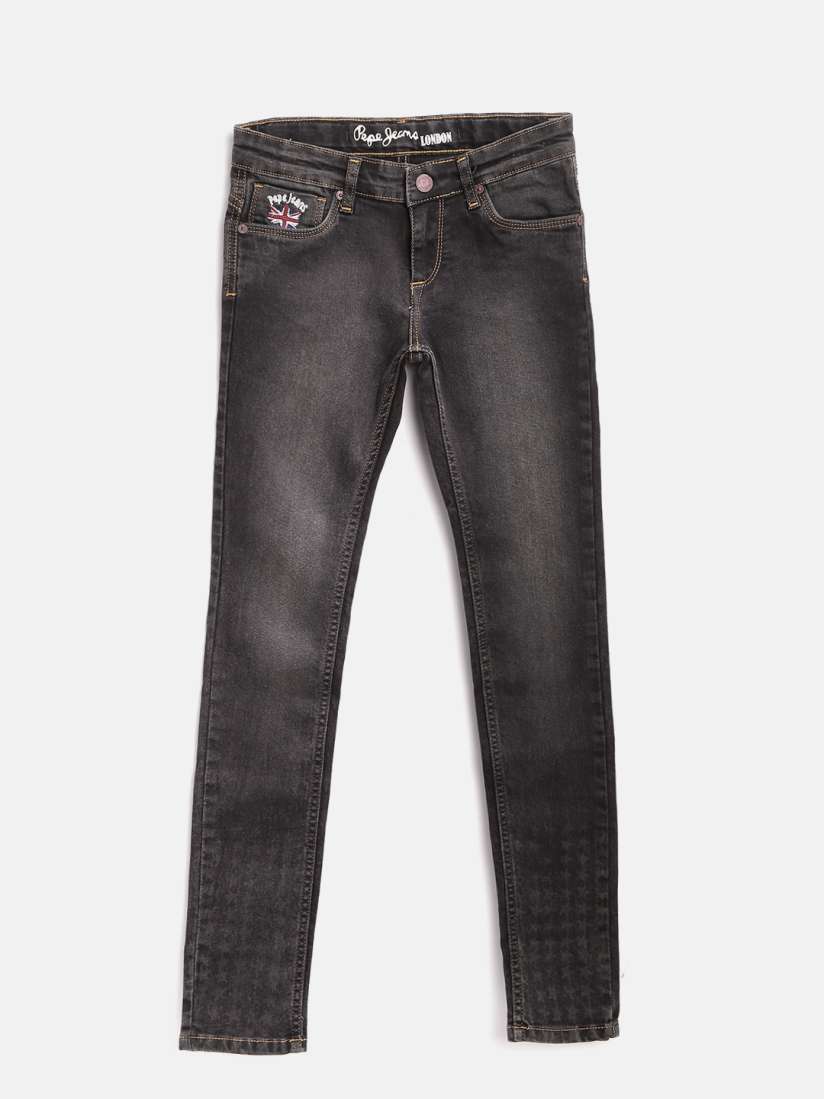 Buy Pepe Jeans Girls Black Regular Fit Mid Rise Clean Look Stretchable Jeans Jeans for Girls 2517765 Myntra