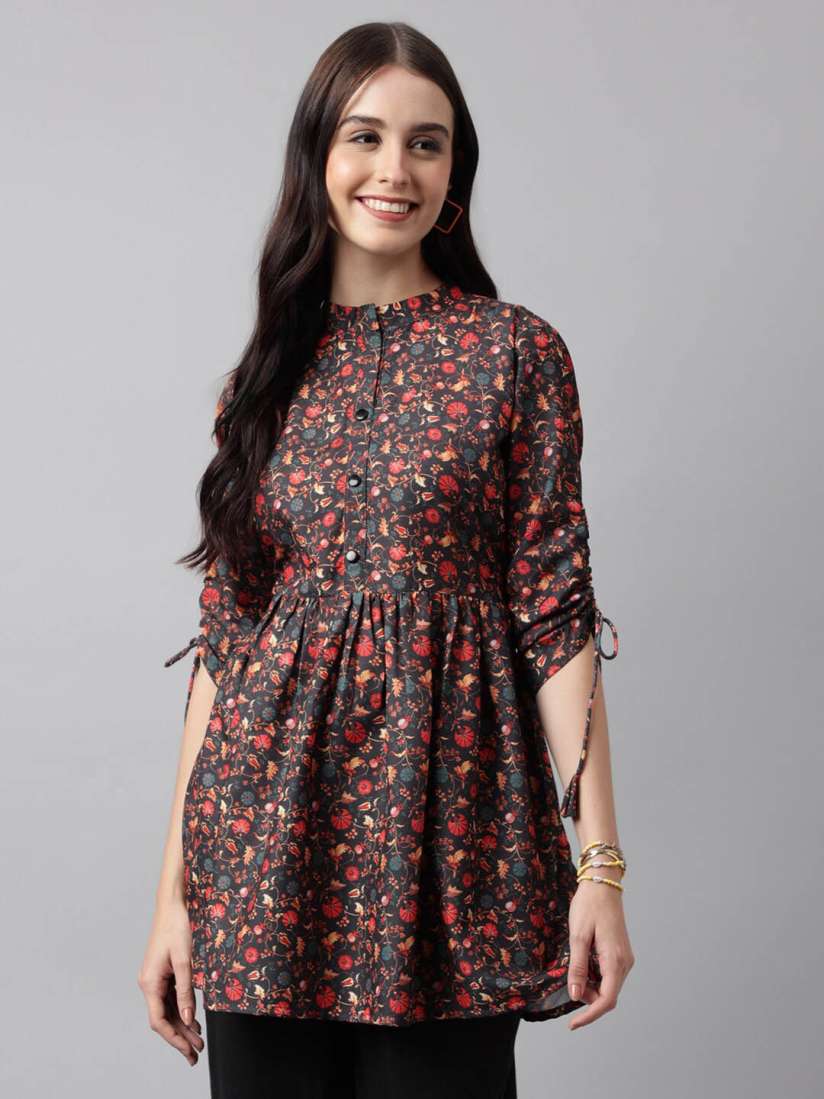 Buy KALINI Floral Printed Mandarin Collar Anarkali Kurti Kurtis for Women 25177764 Myntra