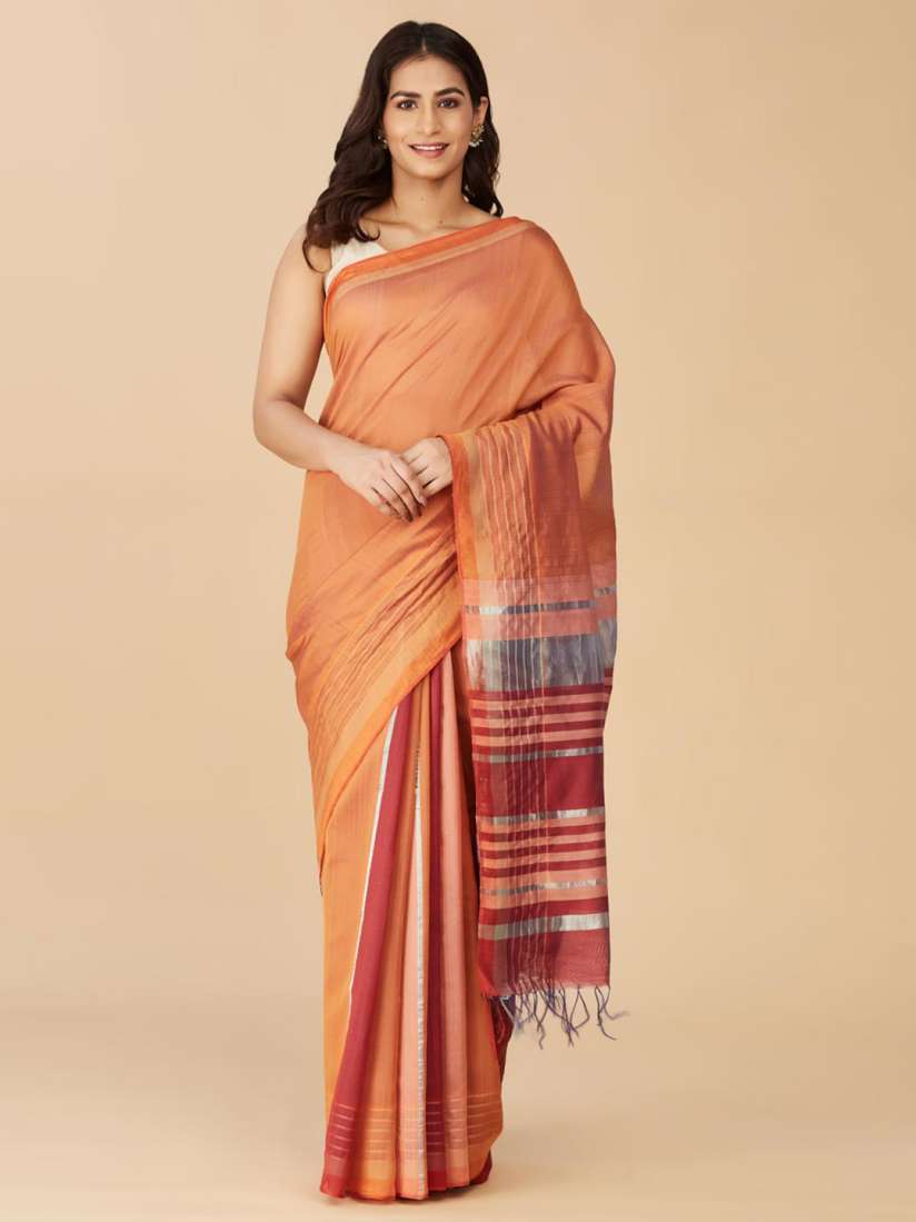 Buy Fabindia Colourblocked Pure Silk Saree Sarees for Women 25179174 Myntra