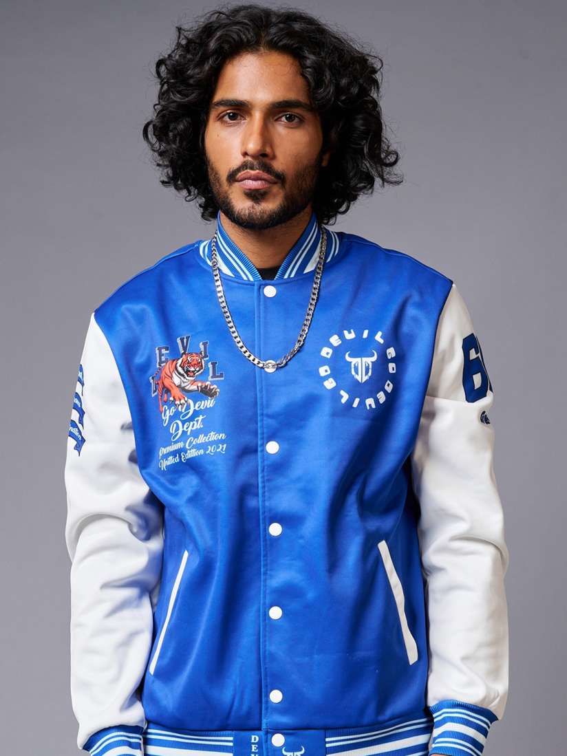 Buy GO DEVIL Colourblocked Stand Collar Varsity Jacket Jackets for Men 25181032 Myntra