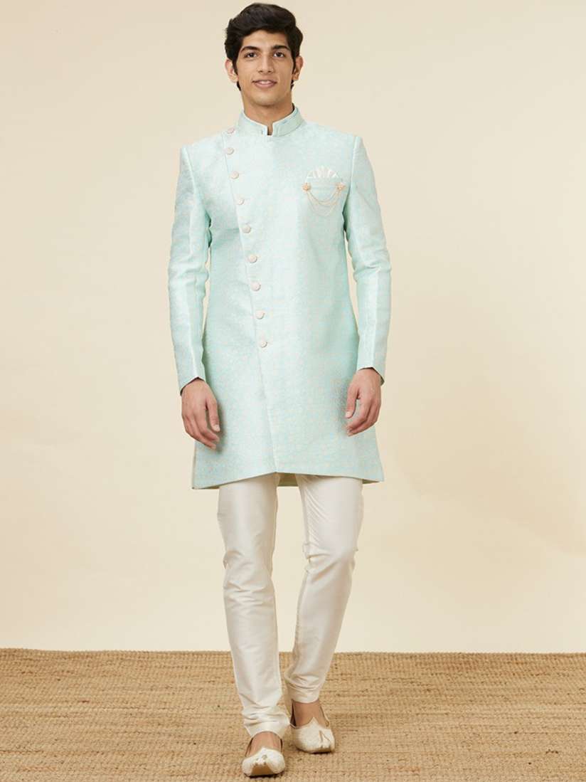 Buy Manyavar Self Design Art Silk Indo Western Sherwani Sherwani for Men 25185260 Myntra