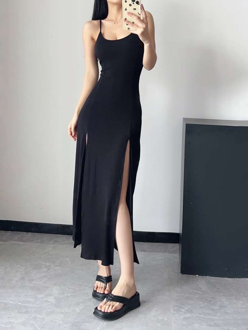 Buy LULU SKY Double Slit Maxi Dress Dresses for Women 25190860 Myntra