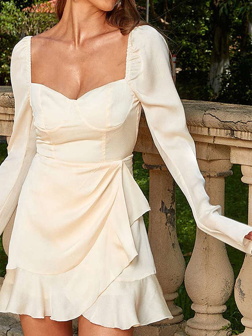 Sweetheart neckline tulip sleeves outlet
