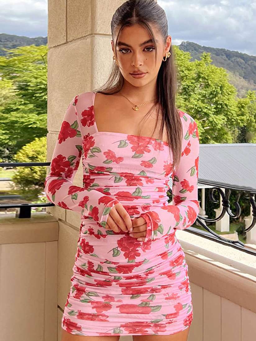 Floral bodycon cheap