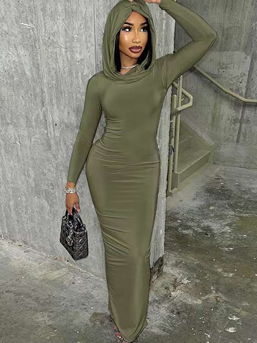 Buy LULU SKY Hooded Bodycon Maxi Dress Dresses for Women 25192224 Myntra
