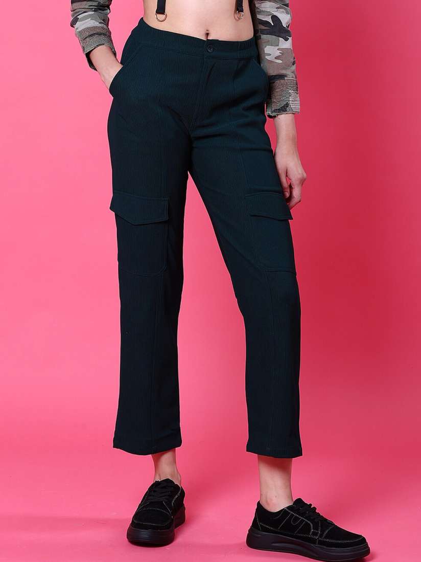 Flat front cropped trousers hotsell