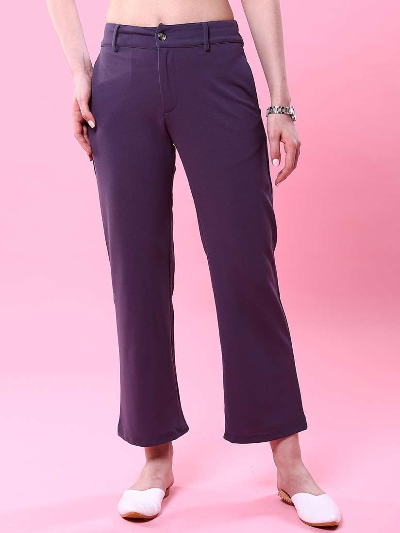 Purple cropped trousers store
