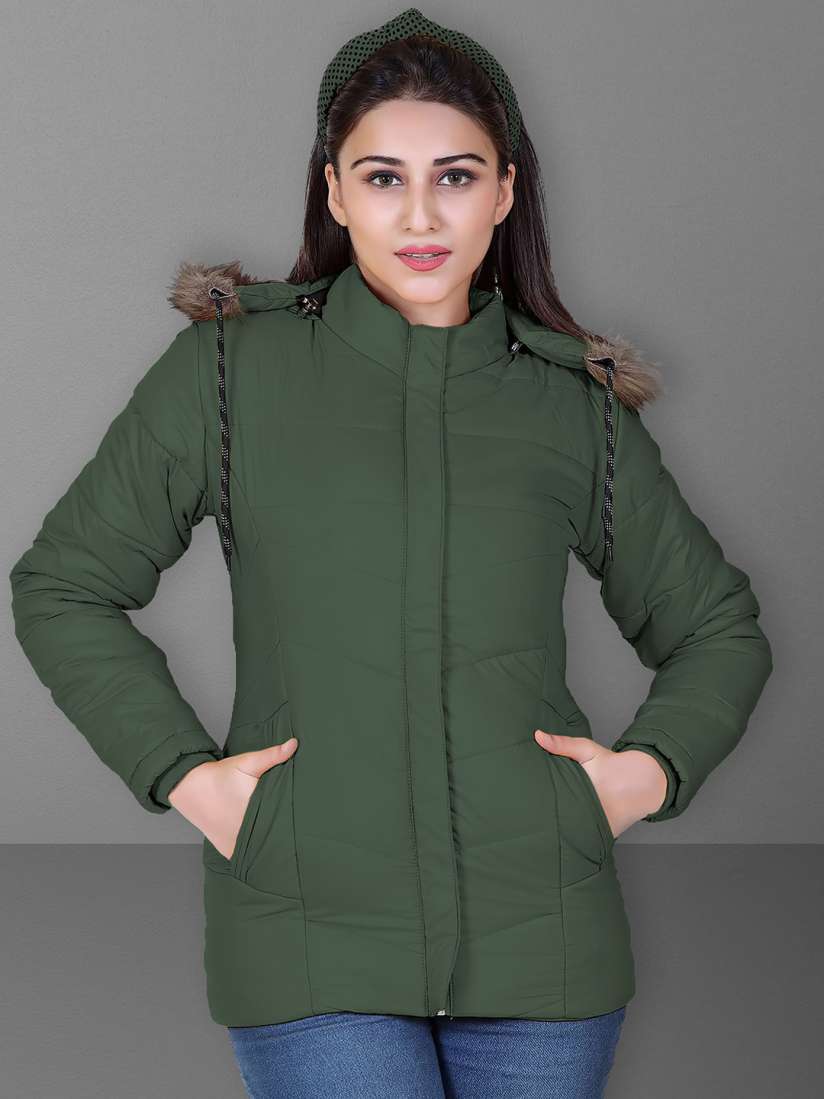 Buy Brazo Hooded Fur Detail Lightweight Parka Jacket Jackets for Women 25195302 Myntra
