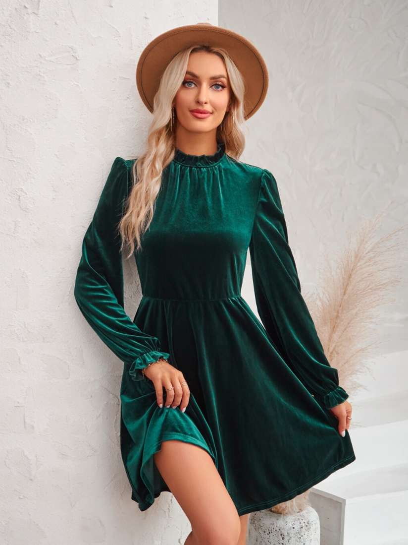 Buy StyleCast Green Flared Sleeve Fit Flare Dress Dresses for Women 25204316 Myntra