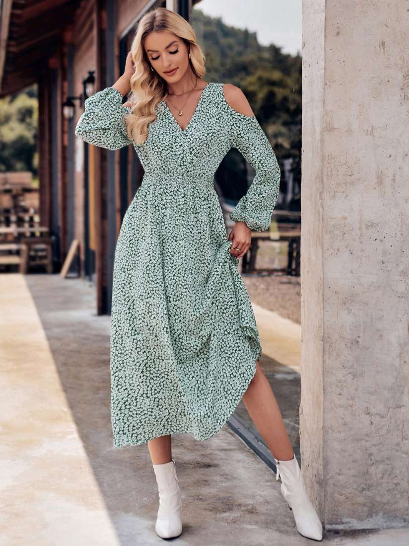 Cold shoulder sleeve dresses new arrivals