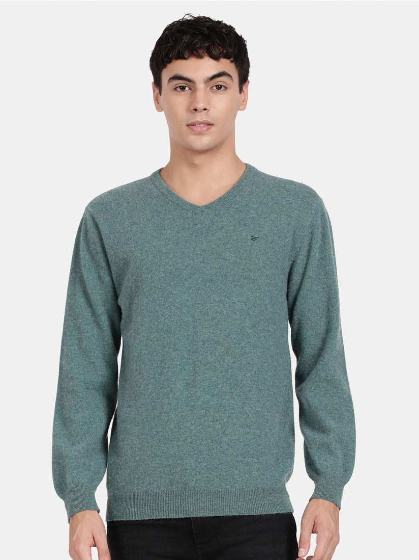 Buy t base V Neck Long Sleeves Woolen Pullover Sweater Sweaters for Men 25212090 Myntra