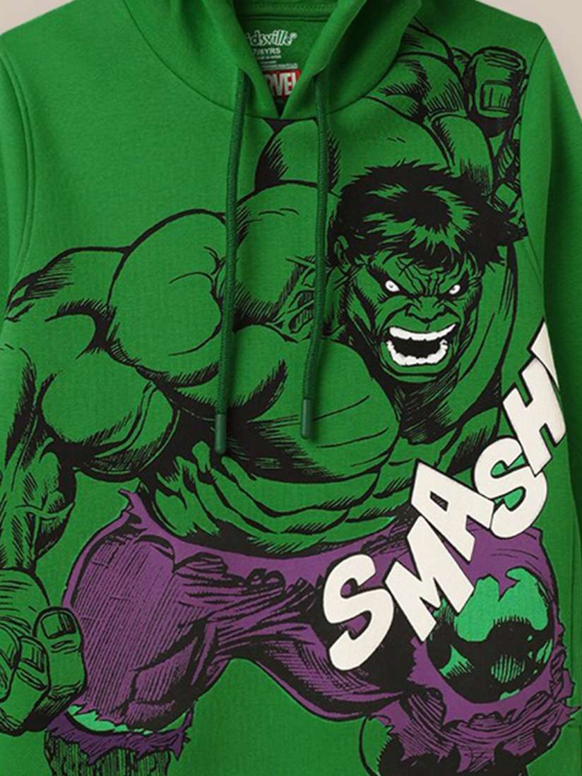 Buy Kids Ville Boys Hulk Printed Hooded Pullover Sweatshirt Sweatshirts for Boys 25224562 Myntra