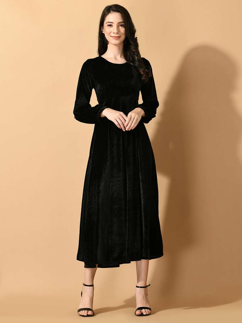 Myntra velvet dress clearance