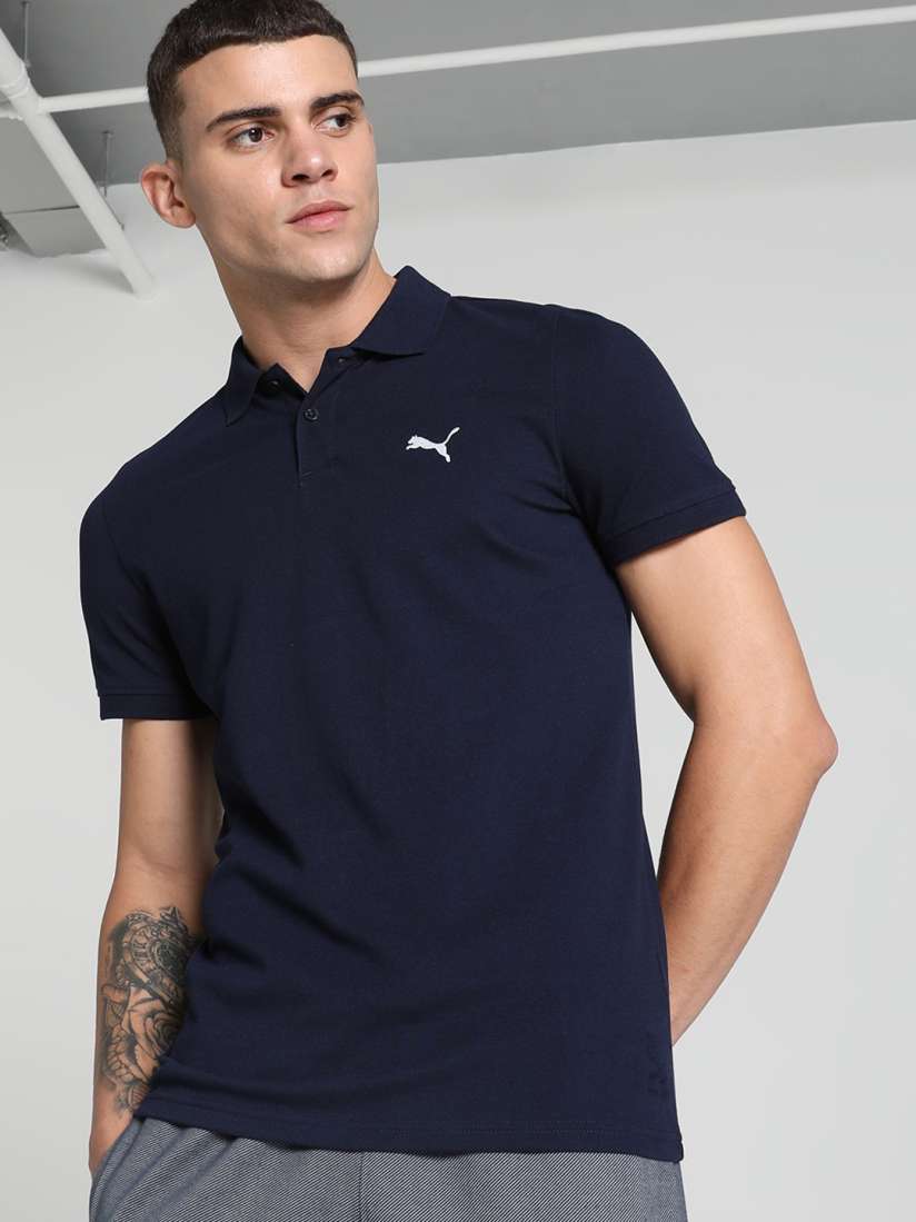 Buy Puma Basic Slim Fit Cotton Polo T shirt Tshirts for Men 25227662 Myntra
