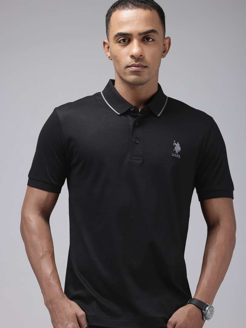 Buy U.S. Polo Assn. Polo Collar Pure Cotton Slim Fit T shirt Tshirts for Men 25229316 Myntra