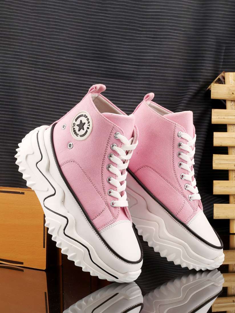 Buy The Roadster Lifestyle Co. Women Pink Mid Top Lightweight Comfort Insole Sneakers Casual Shoes for Women 25229548 Myntra