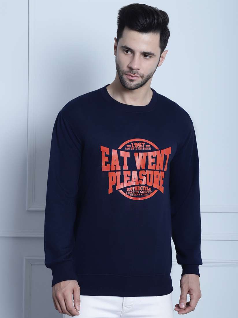 Buy VIMAL JONNEY Typography Printed Fleece Pullover Sweatshirt Sweatshirts for Men 25230260 Myntra