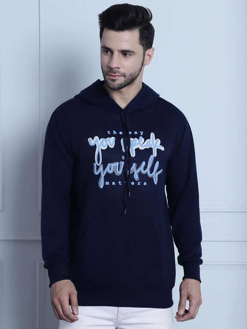 Buy VIMAL JONNEY Typography Printed Hooded Fleece Sweatshirt Sweatshirts for Men 25230274 Myntra