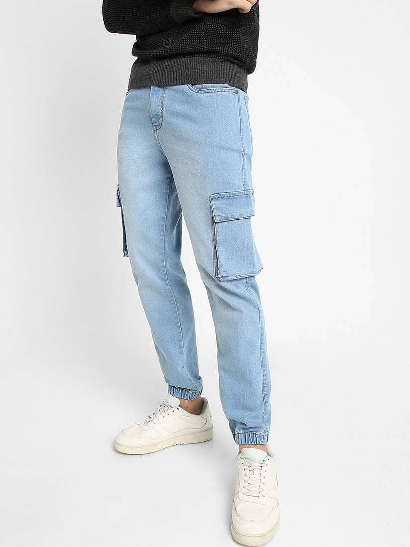 Light Blue Bershka Jogger Denim Buy Dennis Lingo Men Clean Look