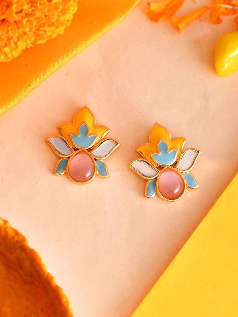 Buy Voylla Gold Plated Contemporary Studs Earrings Earrings for Women 25235546 Myntra