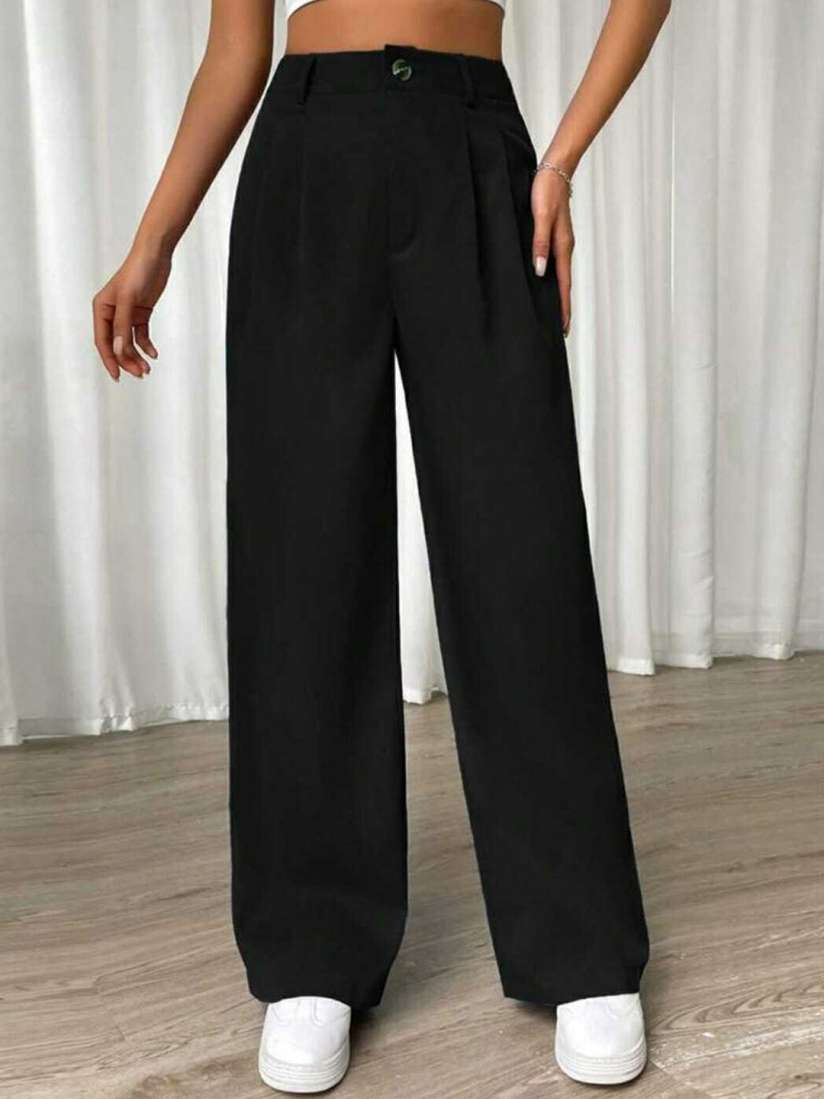 Buy Next One Women Smart Loose Fit High Rise Easy Wash Trousers Trousers for Women 25244800 Myntra
