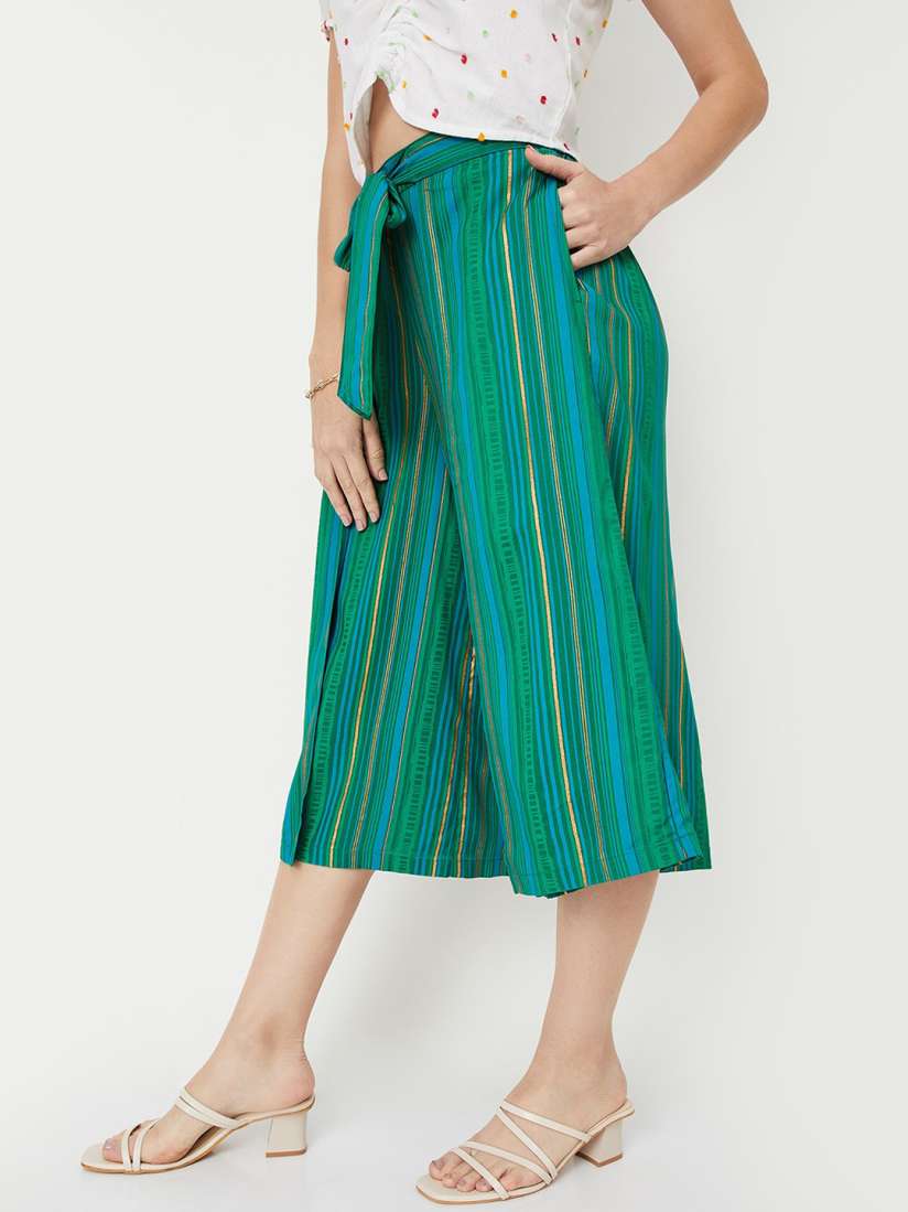 Ladies striped culottes store
