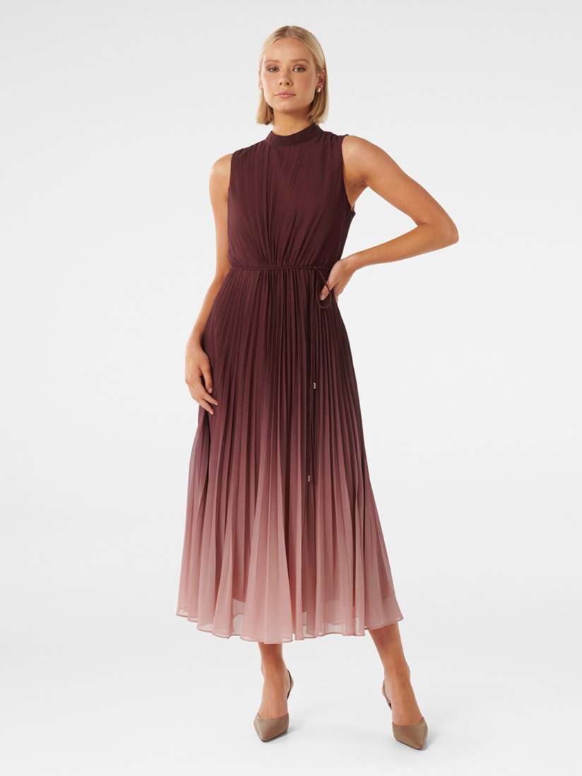 Buy Forever New Ombre Dyed High Neck Accordion Pleated Fit and Flare Midi Dress Dresses for Women 25254210 Myntra