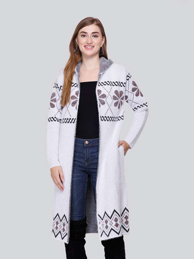 White woolen shrug top