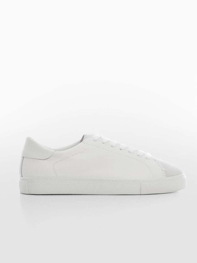 Mango white leather shoes top