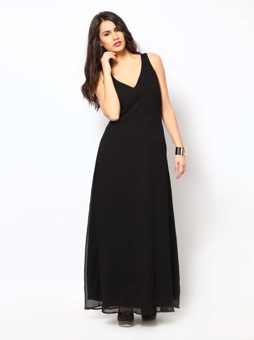 Buy Eavan Black Maxi Dress Dresses for Women 252578 Myntra