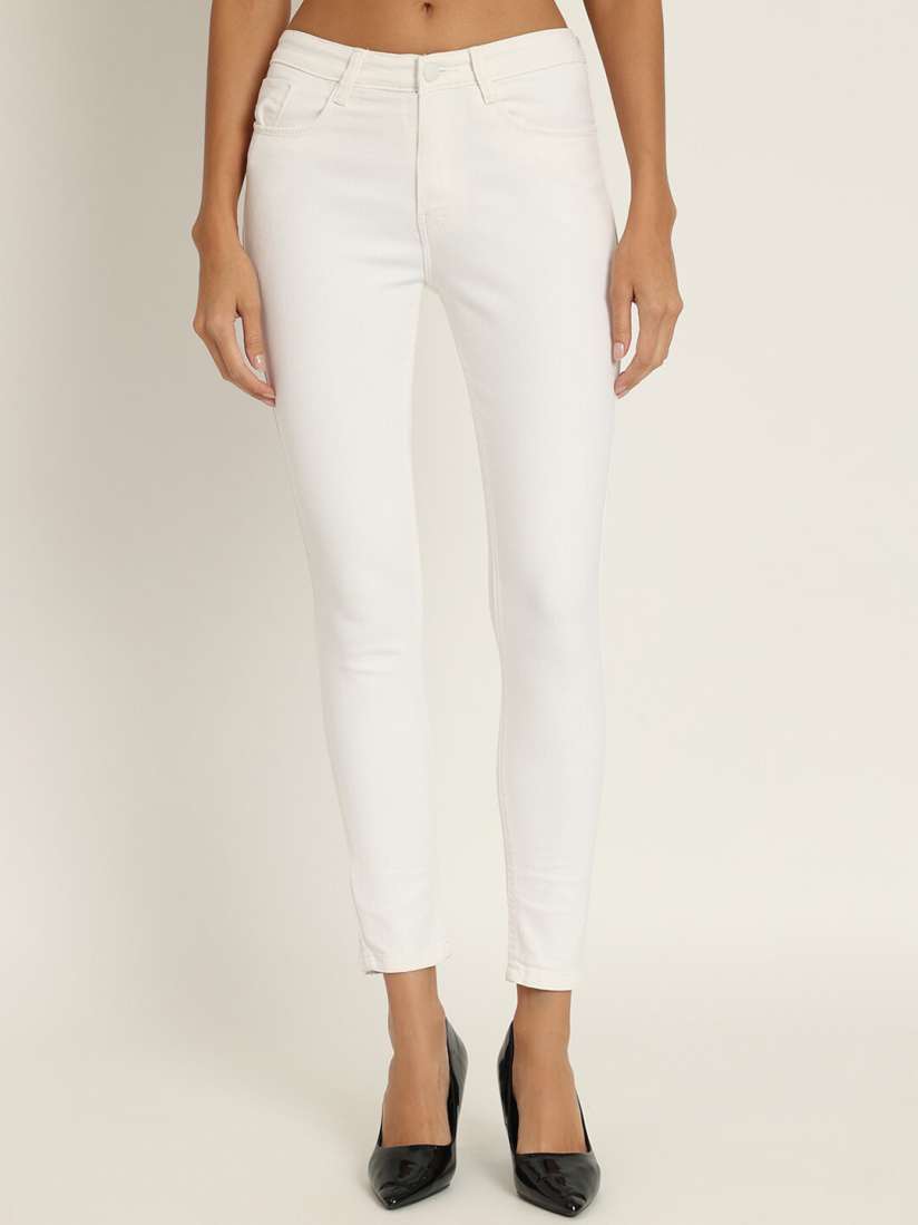 Myntra white jeans clearance