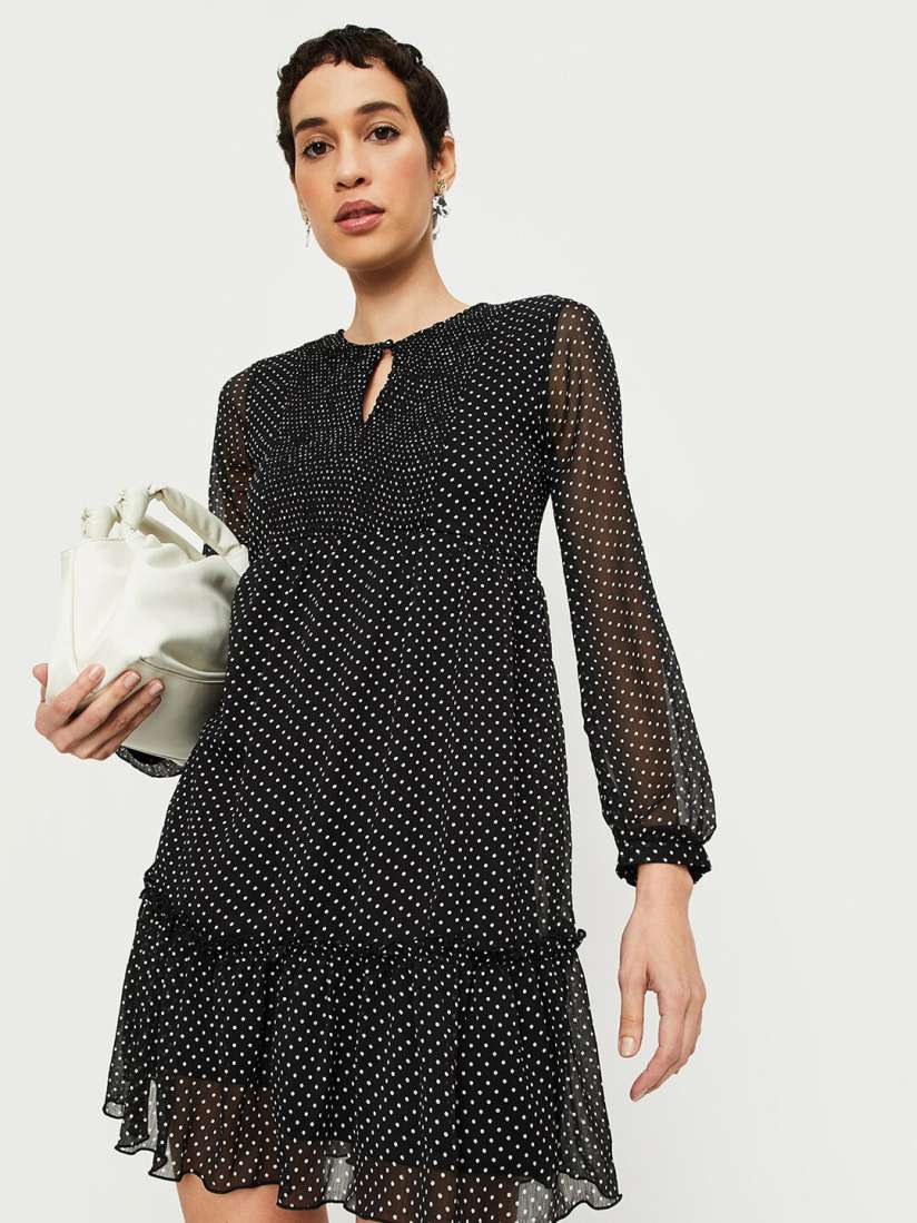 Polka dot a line dress hot sale