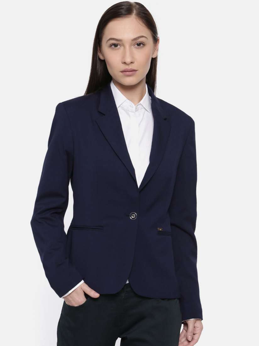 Buy Park Avenue Women Navy Single Breasted Regular Fit Formal Blazer Blazers for Women 2526503 Myntra