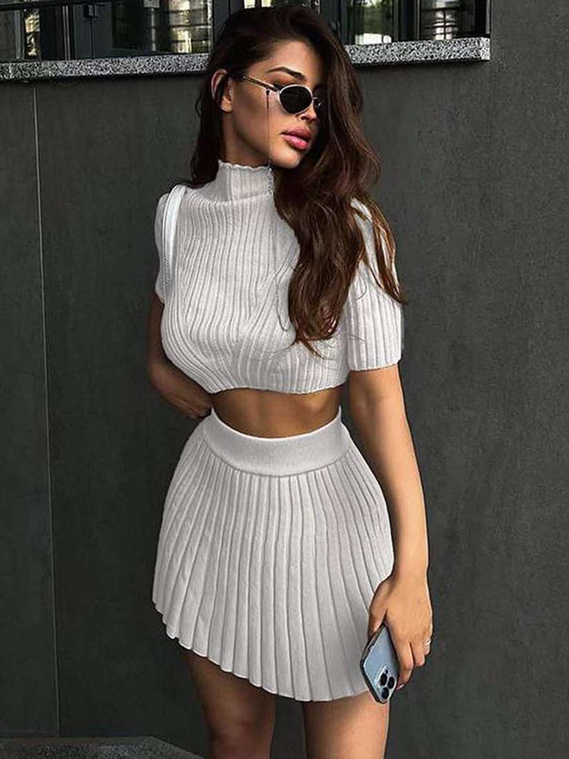 Crop top with skirt myntra sales