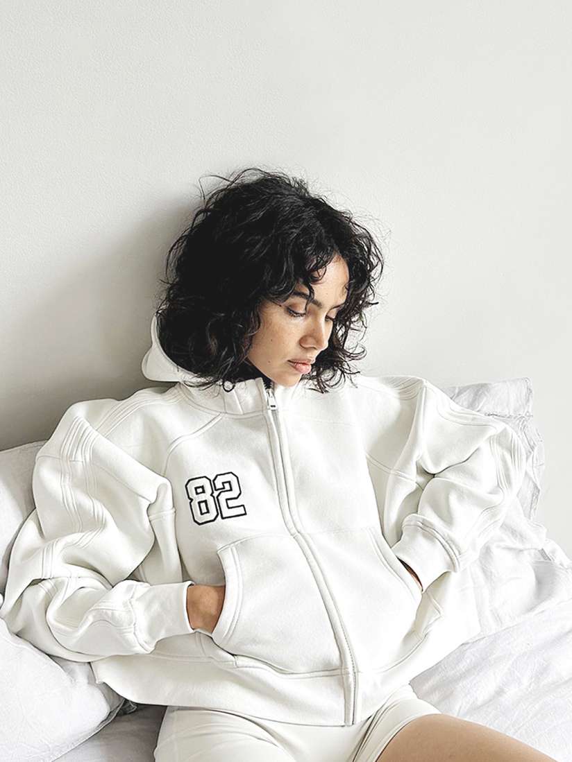 White hoodie myntra hot sale