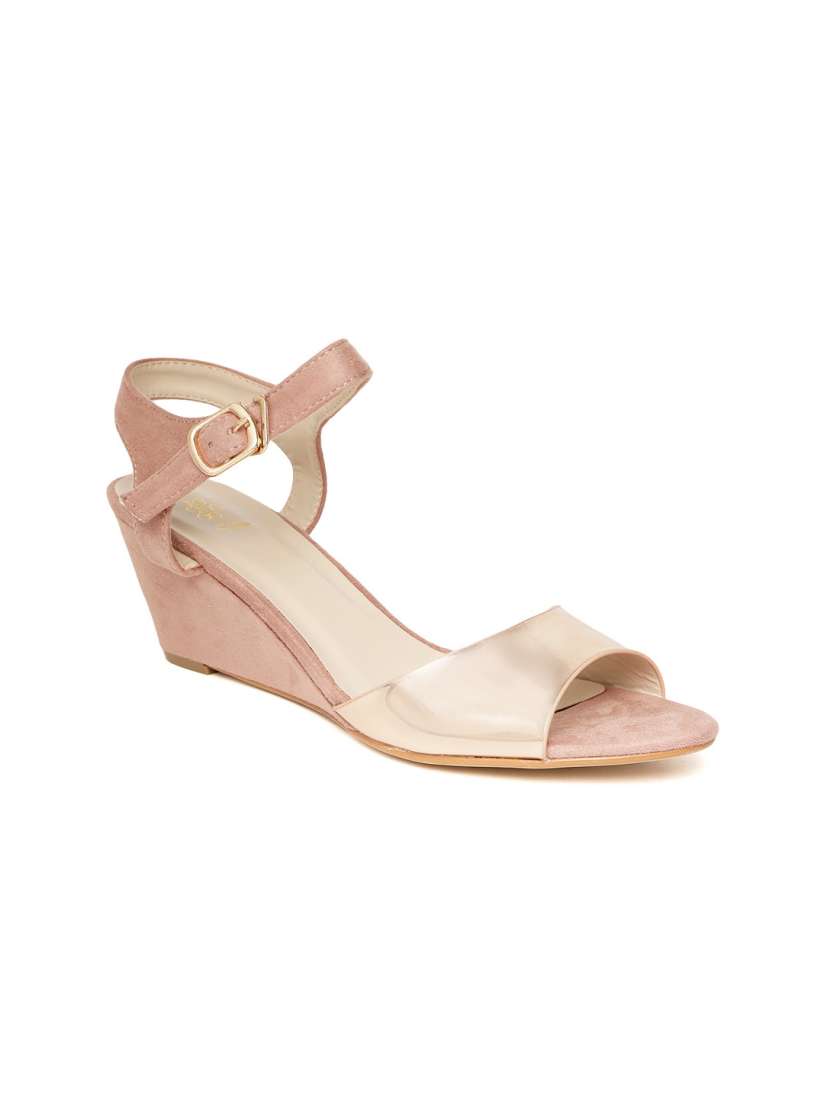 Buy Tresmode Women Dusty Pink Rose Gold Toned Solid Wedges Heels for Women 2527473 Myntra