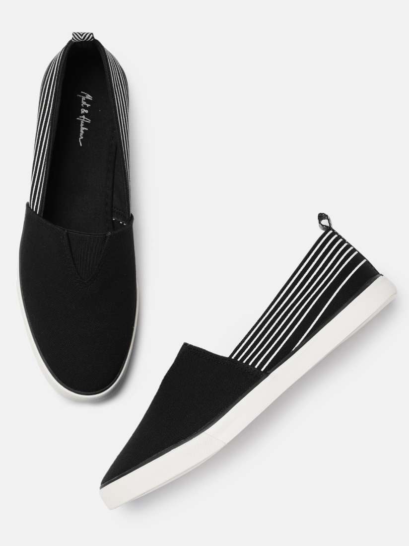 Buy Mast Harbour Men Black Slip On Sneakers Casual Shoes for Men 2527618 Myntra