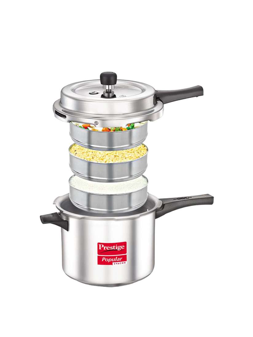 Buy Prestige Popular Svachh Virgin Aluminium Spillage Control Pressure Cooker 5 L Pressure Cooker for Unisex 25278568 Myntra