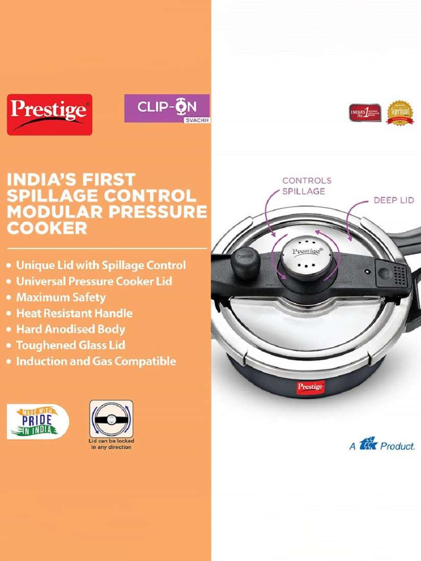 Buy Prestige Clip on Svachh Black Spillage Control Pressure Cooker 5 L Pressure Cooker for Unisex 25278686 Myntra