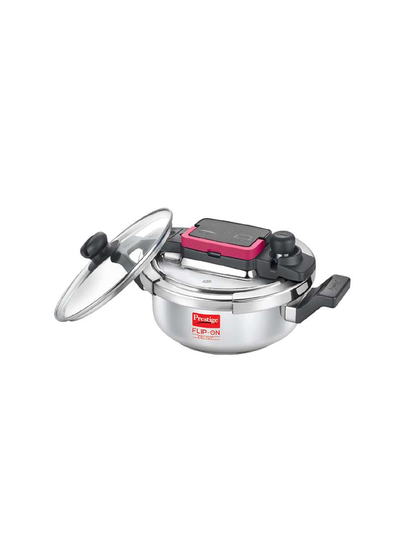 Buy Prestige Flip On Tri Ply Silver Toned Stainless Steel Pressure Cooker With Glass Lid 3L Pressure Cooker for Unisex 25278750 Myntra