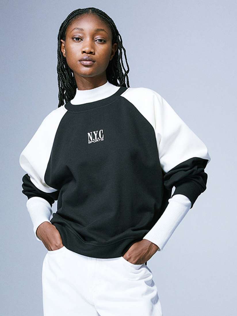Buy H M Motif Detail Sweatshirt Sweatshirts for Women 25279170 Myntra