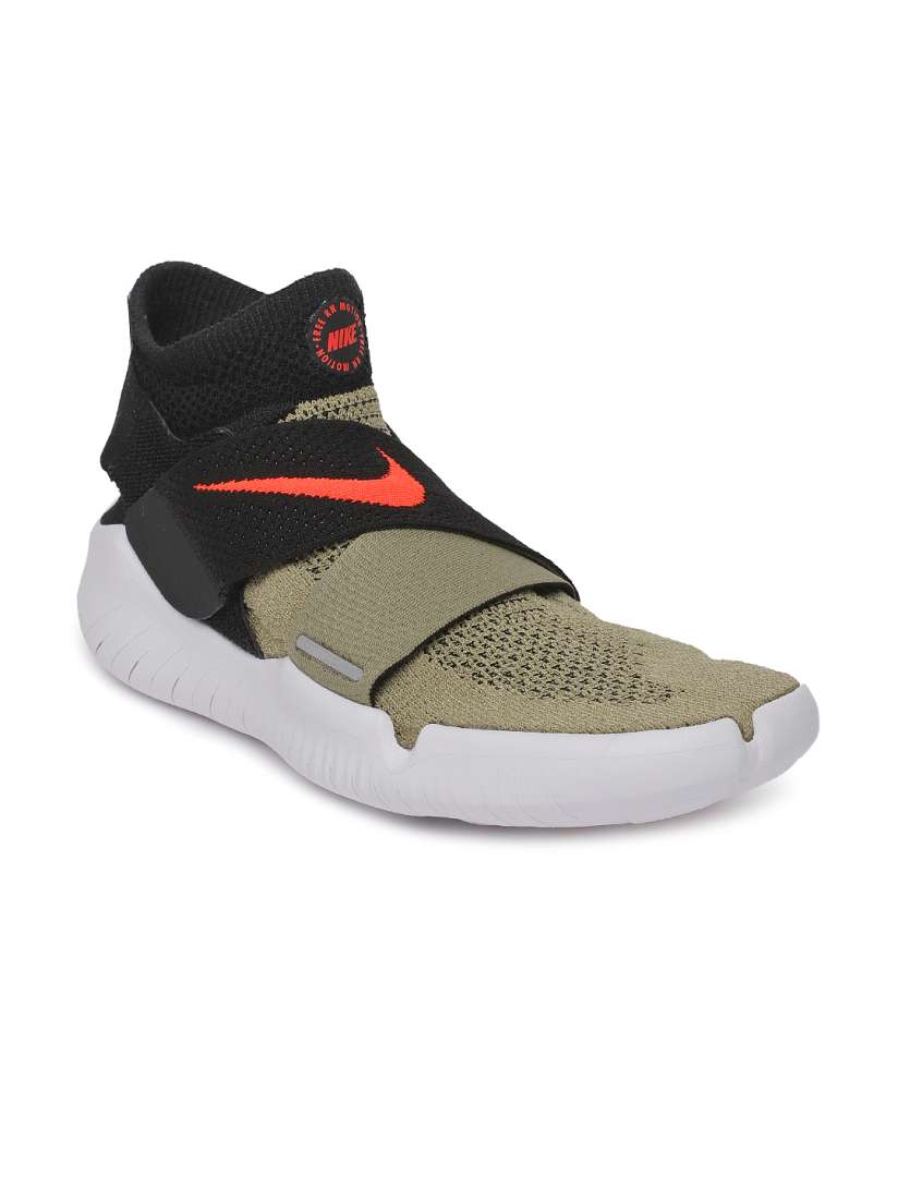 Buy Nike Men Olive Green Black Colourblocked Free RN Motion Flyknit 2018 Running Shoes Sports Shoes for Men 2528127 Myntra