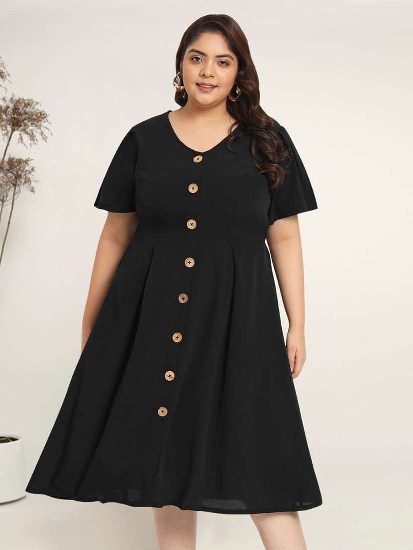 Black Dress Plus Size Above The Knee Dresses Plus Size, Women's