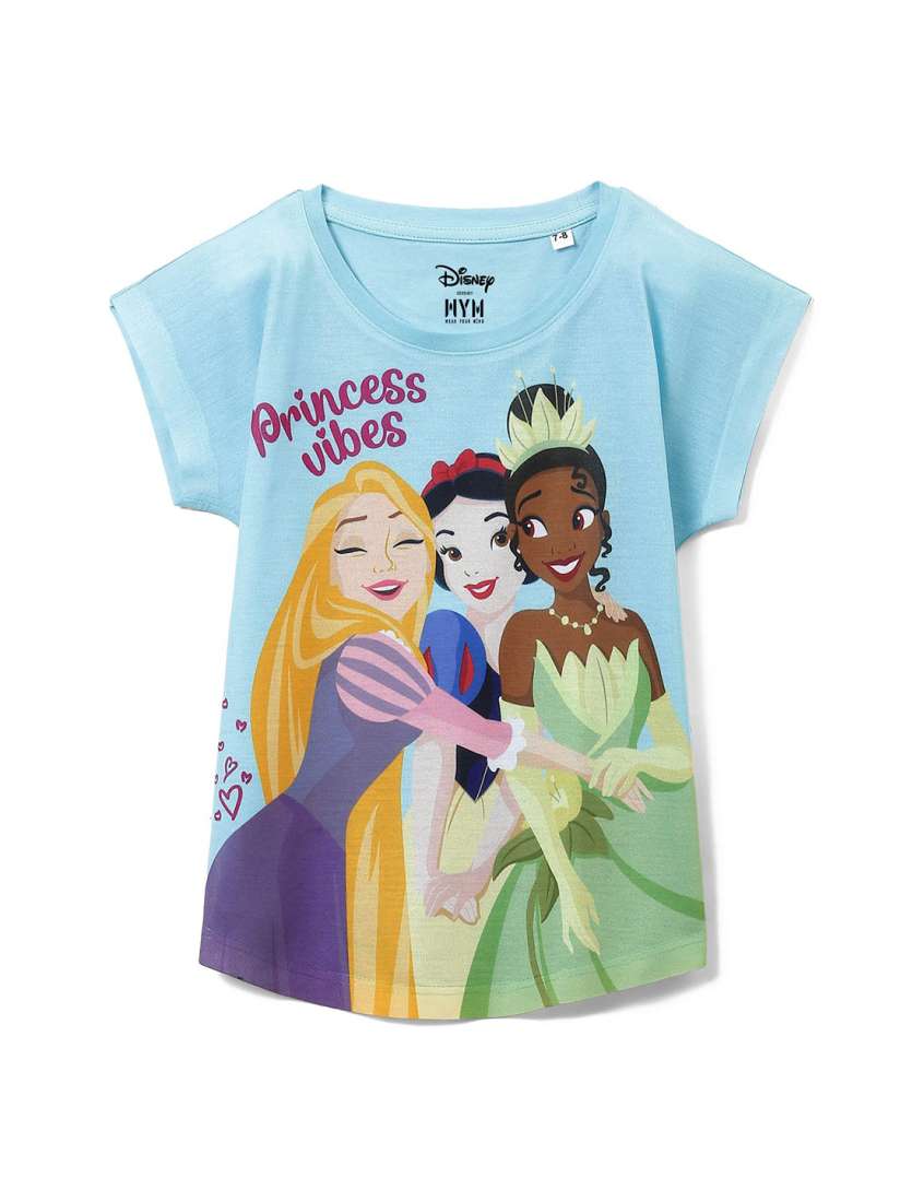 Buy Wear Your Mind Girls Disney Princess Printed Extended Sleeves T shirt Tshirts for Girls 25287852 Myntra
