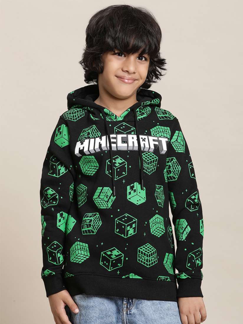 Buy Kids Ville Boys Minecraft Printed Hooded Sweatshirt Sweatshirts for Boys 25287910 Myntra